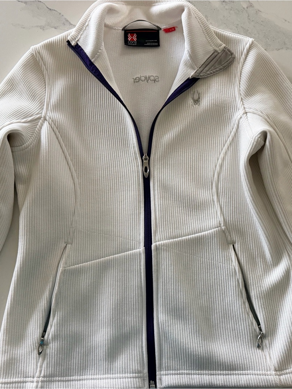 Spyder White Full-Zip Jacket